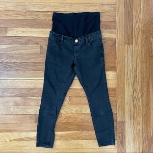 ASOS DESIGN maternity petite high rise ridley skinny jeans in washed black US 4